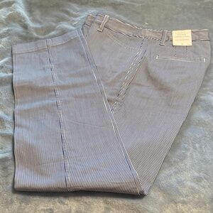 NWT Talbots Navy and White Striped Chino Pants
